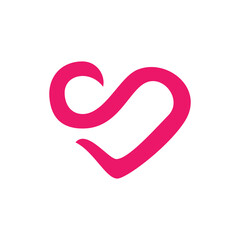 pink heart shape for logo and S latter