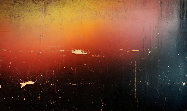 grainy colorful warm orange light leaks on black background with dust texture. abstract damaged scratched retro film analog effect for using over photos as overlay or screen filter
