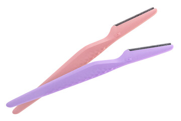 2 Eyebrows former razor cosmetic tools isolated on white background
