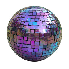 Iridescent Disco Ball Purple Blue Tiles Party Nightclub,