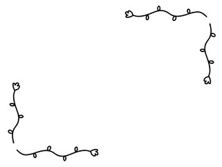 手描きのシンプルで可愛いモノクロ花フレーム