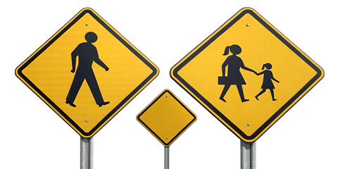 Safety Pedestrian Crossing Signs for Urban Walkways Promoting Child Safety and Community Awareness