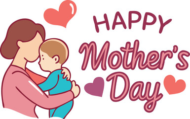 Mother and Child Embrace on Happy Mother's Day