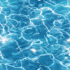 Obraz premium Abstract clean water surface with a sunlight reflection, a blue ripple texture, a pool wave pattern, a clear liquid background, natural aqua motion for summer and nature themes