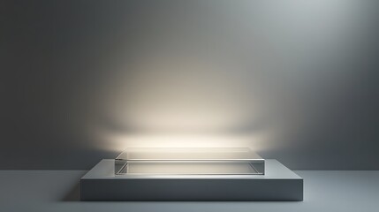 5. A glass podium with a subtle light base, ideal for displaying fine jewelry