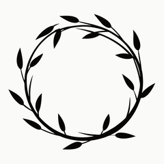 Laurel wreath vector illustration with floral and decorative elements