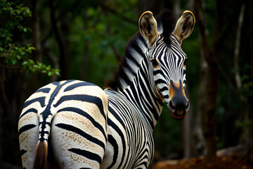 Elegant Zebra Showcasing Its Striking Stripes in Bright, Vibrant Colors Against a Dynamic Background, Vibrant Wallpaper