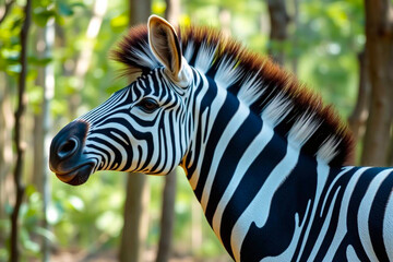 Elegant Zebra Showcasing Its Striking Stripes in Bright, Vibrant Colors Against a Dynamic Background, Vibrant Wallpaper