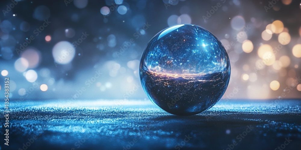 Wall mural universe in a glass orb: cosmic wonders encapsulated in a delicate sphere