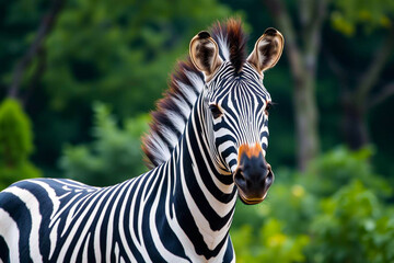Elegant Zebra Showcasing Its Striking Stripes in Bright, Vibrant Colors Against a Dynamic Background, Vibrant Wallpaper