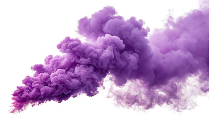 Fototapeta premium Purple Smoke Cloud Fog on White Background Mystical Misty Dust and Steam Effect 