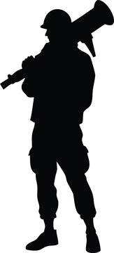 black soldier carrying rocket launcher clip art preview