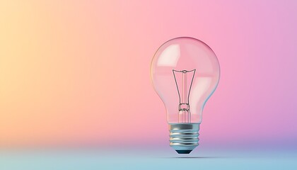 Idea Lightbulb Pastel Background.