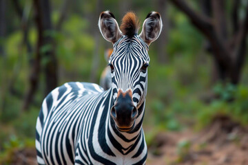Elegant Zebra Showcasing Its Striking Stripes in Bright, Vibrant Colors Against a Dynamic Background, Vibrant Wallpaper