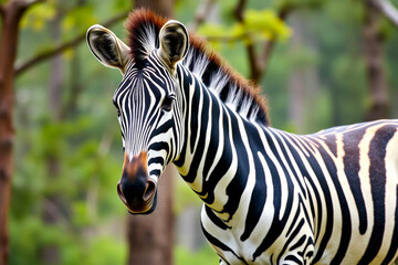 Elegant Zebra Showcasing Its Striking Stripes in Bright, Vibrant Colors Against a Dynamic Background, Vibrant Wallpaper
