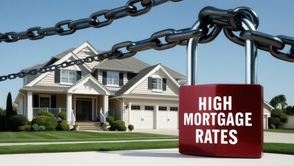 Naklejka premium Impact of high mortgage rates on homeowners real estate market property investment economic trends