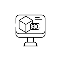 3D View icon design with white background stock illustration