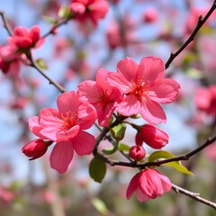 Obraz premium Double red plum blossoms