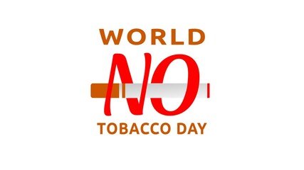 World No Tobacco Day animation with broken cigarettes symbolizing the anti smoking campaign. Awareness motion graphic promoting health and tobacco-free lifestyle for global public health initiatives