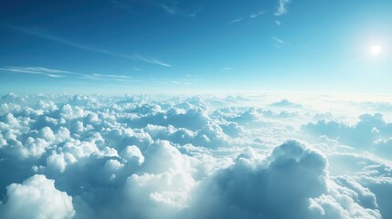 Fototapeta premium Vast Cloudy Sky with Sunlight Illuminating Dynamic Atmosphere 