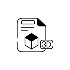 3D File icon design with white background stock illustration