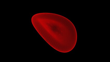 3d illustration of human red blood cells isolated on black background, concept for medical health care.