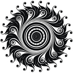 Flat design spiral circle illustration