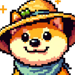 mosaic of mosaic shiba inu illustration 