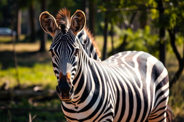 Elegant Zebra Showcasing Its Striking Stripes in Bright, Vibrant Colors Against a Dynamic Background, Vibrant Wallpaper