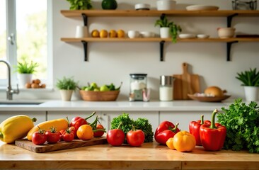 Meal prep made easy organizing your kitchen counter with fresh ingredients for healthy eating at home bright and inviting environment top-down viewpoint for cooking enthusiasts 