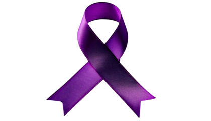 pink awareness ribbon, breast cancer ribbon, Purple ribbon a symbol for canver awareness isolated on transparent white background. 