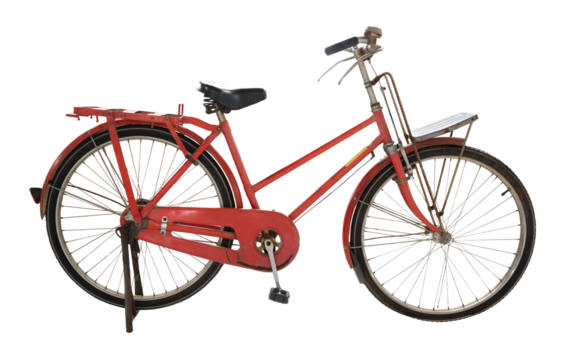 ed classic bicycle isolated on transparent background