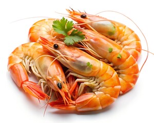 boiled shrimps on a plate