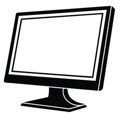Black Monitor Silhouette Digital Display Icon