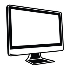 Flat Computer Display Silhouette for Tech Designs