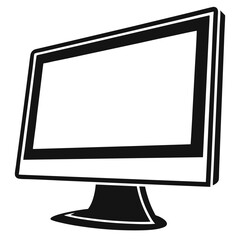 Monitor Screen Silhouette Icon in Black Vector
