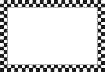 Abstract checkered  frame. Black racing square frames 
