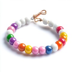 Obraz premium Fashion Pride Wristband View Plastic Clasp Bead Rainbow