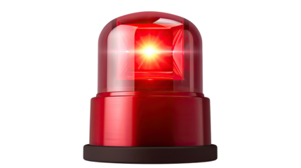 Red Alert: a red siren with a flashing light, signaling urgency and emergency.