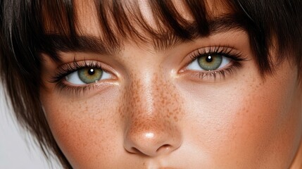 Fototapeta premium Close-up of a young woman's face with natural beauty