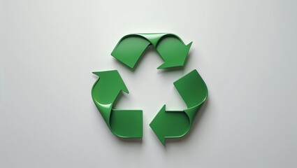 Green recycling symbol on a clean background  