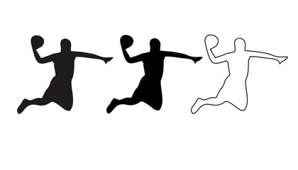silhouette of men playing basketball on a white background vector