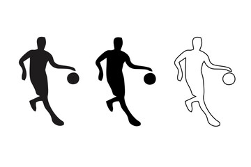 silhouette of men playing basketball on a white background vector