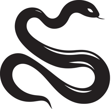 A black snake vector illustration, a striking reptile silhouette ideal as a symbol or logo design