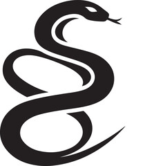 A black snake silhouette vector, a wild reptile illustration