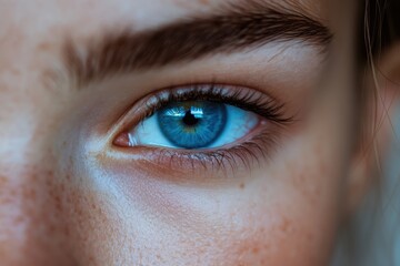 Obraz premium Close-up of a Striking Blue Eye