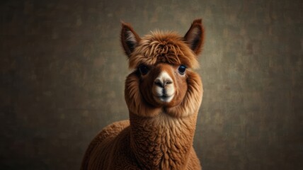 Close-up of alpaca portrait