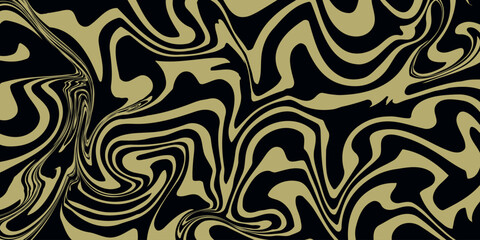 Obraz premium Abstract horizontal background design with 2 color waves. Trendy vector illustration in style retro 60s, 70s. Black and sandy brown