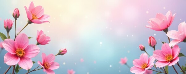Fototapeta premium Pastel Floral Background with Gradient Effect, gradient effects, pastel colors