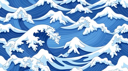The soaring blue waves